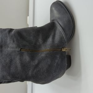 Fergie tall leather boots, size 10, denim blue